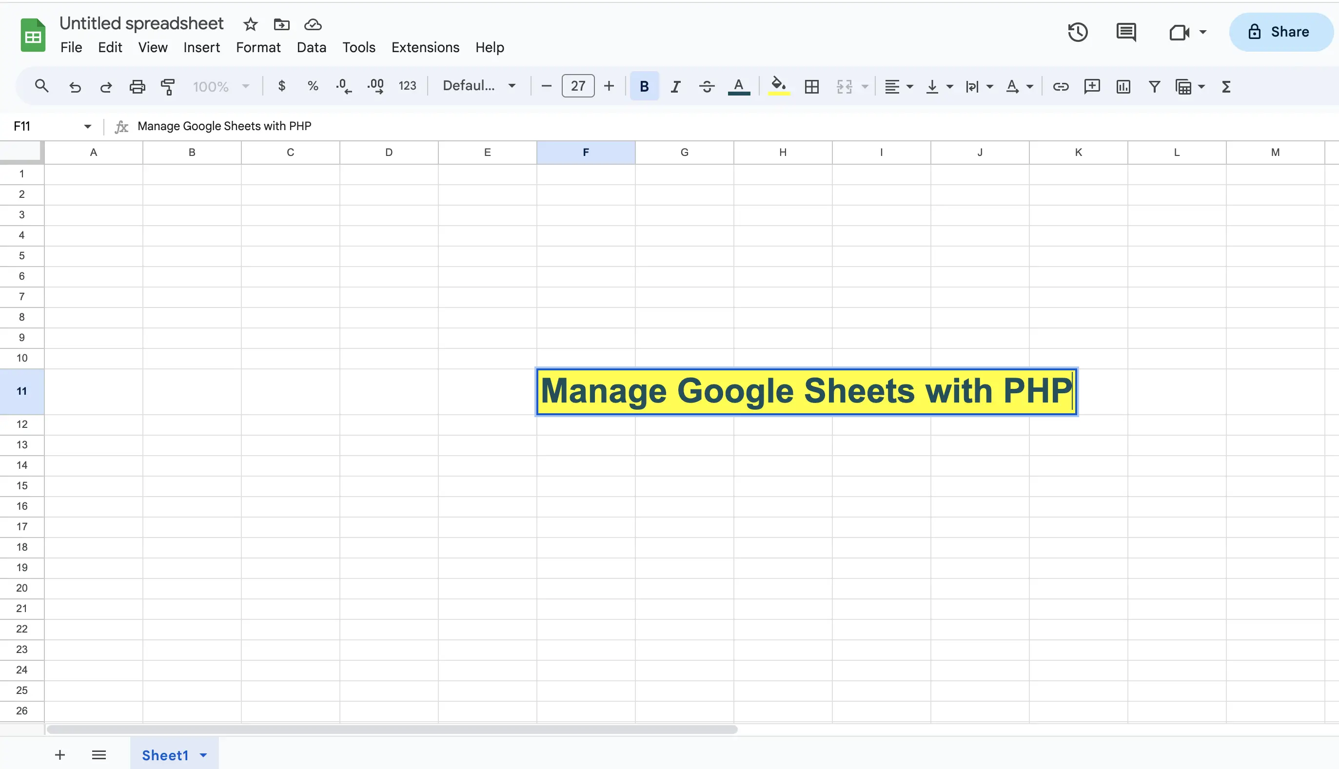 Manage Google Sheets with PHP